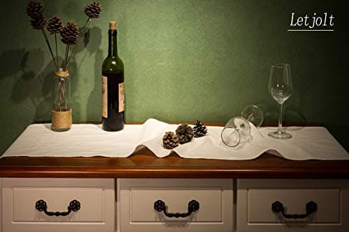 Letjolt White Table Runner 72 Inches Long Shabby Chic Ruffled Table Runner Farmhouse Table Decor Rustic Home Table Decoration for Baby Shower Bride Shower 5