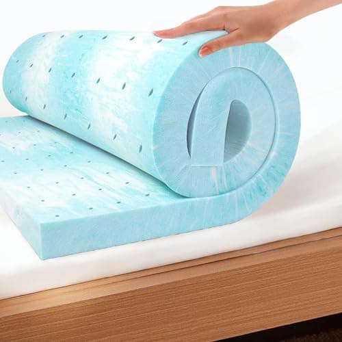 EGO Topper 4 Inch Full Memory Foam Mattress Topper, Gel Foam Mattress Topper for Pressure Relief, Ventilated Design Bed Topper in a Box, CertiPUR-US Certified, 54"×75", Medium