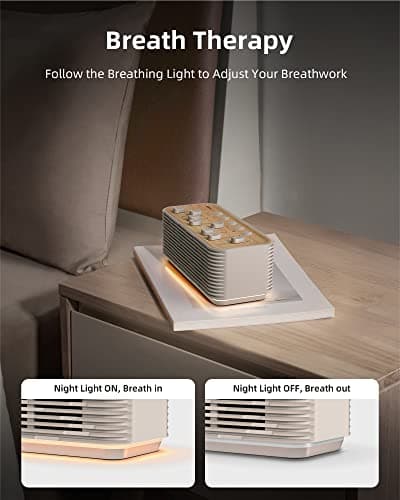 EZVALO White Noise Sleep Sound Machine, 255+ Mixer Options with Portable Speaker, Night Light, Sleep Timer, Breath Therapy, White Noise Machine for Adults Sleeping Meditation with Light 5