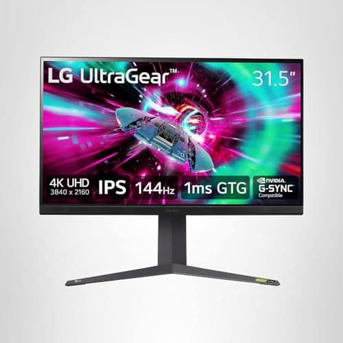 LG 32" Ultragear 4K UHD (3840x2160) Gaming Monitor, 144Hz, 1ms, VESA DisplayHDR 400, G-SYNC and AMD FreeSync Premium, HDMI 2.1, DisplayPort, 4-Pole HP Out DTS HP:X, Tilt/Height/Pivot Stand, Black 18