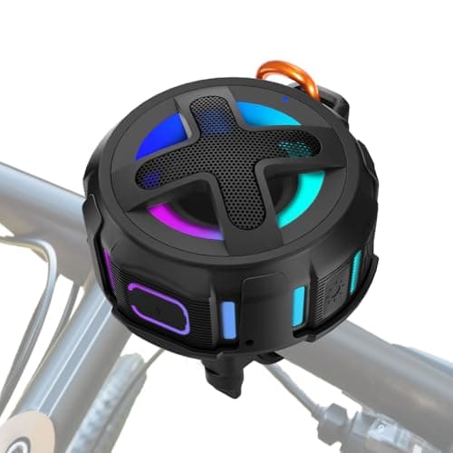 Upgraded, XLeader Pro Bike Speaker, with Handlebar Mount, Bluetooth V5.4, IPX7 Waterproof, Silicone Case, Broadcast Navigation,10W Bassup, 24H Playtime, Hook, eBike Bicycle Motorcycle Bike Accessories