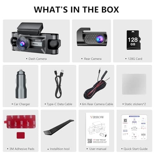 360° Dash Cam Front and Rear: 4 Channel 4K Dash Camera for Cars with GPS 5G WiFi and Free 128GB Card - Voice Control Car Dash Camera with G-Sensor Super Night Vision 24H Parking Monitor 9