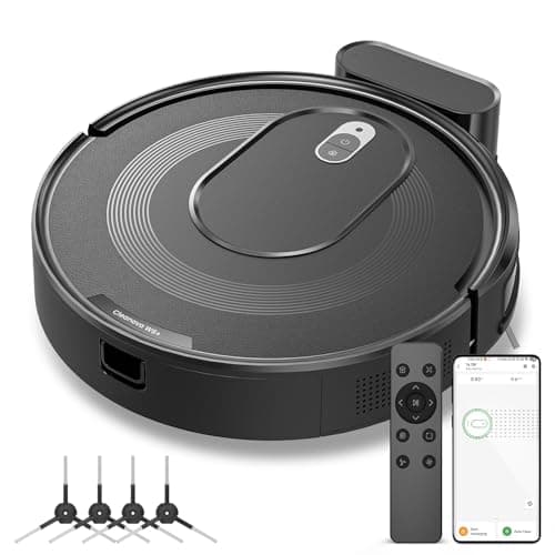 KOZVIX W6+ Robot Vacuum Cleaner,2800Pa Suction,720ml Large Capacity,120 Mins Runtime,Self-Charging Slim Robotic Vacuums,APP/Voice/Remote Control,No Entanglement Suction Port Ideal for Pet (Black)