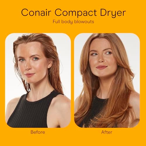 Conair Travel Hair Dryer with Dual Voltage, 1600W Compact Blow Dryer with Folding Handle, Blue 9