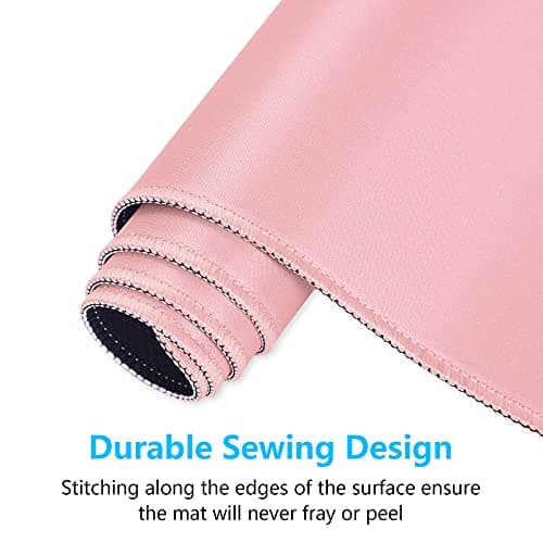 Dapesuom Large Mouse Pad, Extended Gaming Mouse Mat with Stitched Edges, Full Size Desk Mats with Non-Slip Base, Computer Big Desktop Keyboard Pad for Gamer, Laptop, Office, 23.6 x 11.8 in, Pink 5