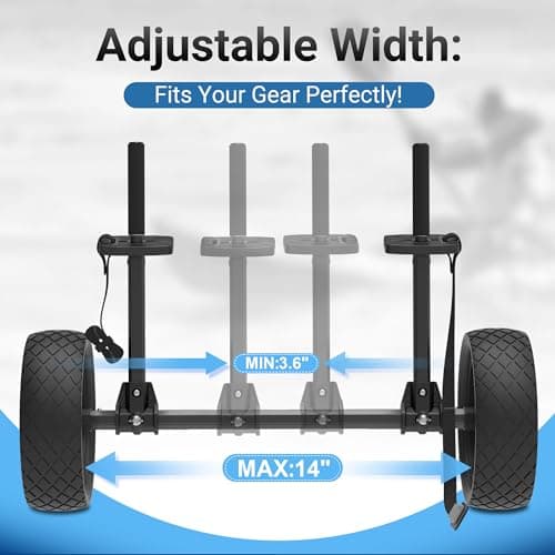 GanFindX Adjustable Width Kayak Cart | Detachable Aluminum Frame, Sit-on-Top Plug-in Design, No-Tool Assembly, Easy Transport & Storage, Fits Most Kayaks & Canoes 6