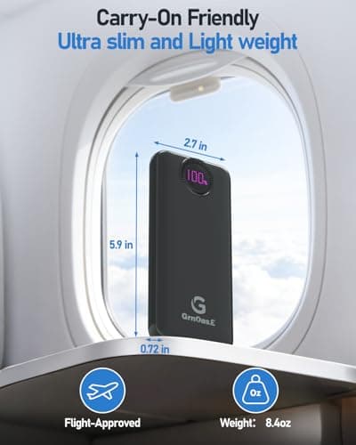 GrnOas.E Power Bank,10000mAh 22.5W Max Portable Charger Built in Cables，4 Outputs 2 Inputs External Phone Powerbank,5V/3A Fast Charging Travel Charger for iPhone Android iPad,(Pearl Black) 7