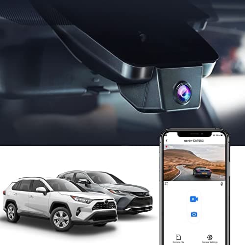 Fitcamx 4K Dash Cam Suitable for Toyota RAV4 2019-2021 & RAV4 Prime Plug-In Hybrid 2021-2025 (Model A, No Vent), OEM Look, UHD 2160P Video, WiFi & APP, Loop Recording, G-Sensor, Plug & Play, 64GB Card