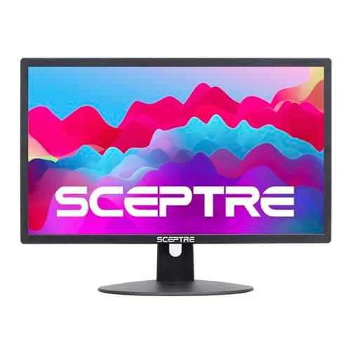 Sceptre 22 inch 1080p LED Monitor HDMI x2 VGA 99% sRGB Wall Mount Ready Build-in Speakers, Machine Black (E22 Series)