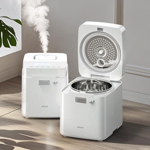 Mifasol Stainless Steel Humidifier, 3.3L/0.87Gal Steam Humidifier Large Room up to 800 sq ft, Easy to Clean Warm Mist Humidifiers for Bedroom Baby Nursery Home Office, White