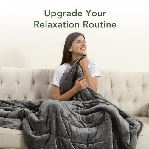 Sivio Weighted Blanket for Adult, 15 lbs Sherpa Heavy Blanket with Soft Flannel Reversible, Queen Size, Extra Warm Cozy Fluffy Weighted Blanket, 60x80 Inches Dual Sided Grey 5