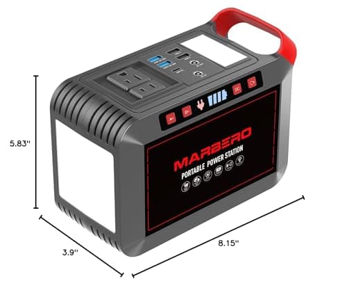 Portable Power Station 300W MARBERO 237Wh Camping Solar Generator Backup Lithium Battery with Pure Sine Wave 110V AC Outlet, USB C, USB A, DC for Outdoors Camping CPAP Home Blackout Emergency 9