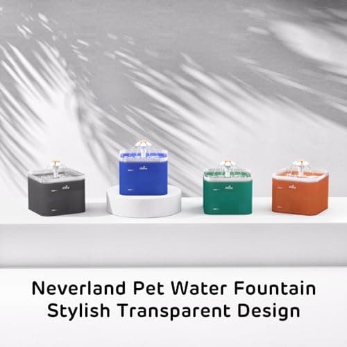 iPettie Neverland Cat Water Fountain with LED Light, 67oz/2.0L, Ultra Quiet Drinking Waterer, Automatic Filtered Water Dispenser, Water Purifier for Pets, Grey 6