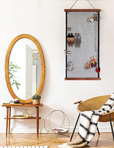 Heesch Earring Organizer Wall Monut Earring Holder Display Hanging Jewelry Organizer for Studs Dangle Earrings and Necklaces Holder Rack for Women Girl Gift 6