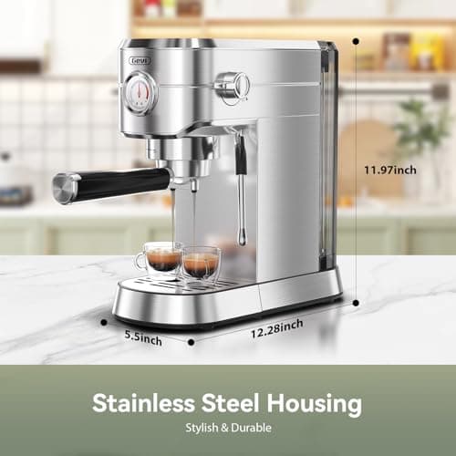 Gevi Commercial Espresso and Coffee Makers, Professional 20 Bar Espresso Maker with Milk Frother, Stainless Steel Expresso Coffee Machines for Home, Compact Cappuccino Machine, Great Gift 8