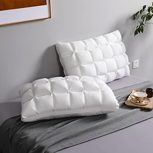 YOUR MOON Pillows Queen Size Set of 2, Soft Support Queen Pillows 2 Pack for Bed, Fluffy Down Alternative Pillow, Luxury Hotel Gel Pillow for Side Sleeping (White)