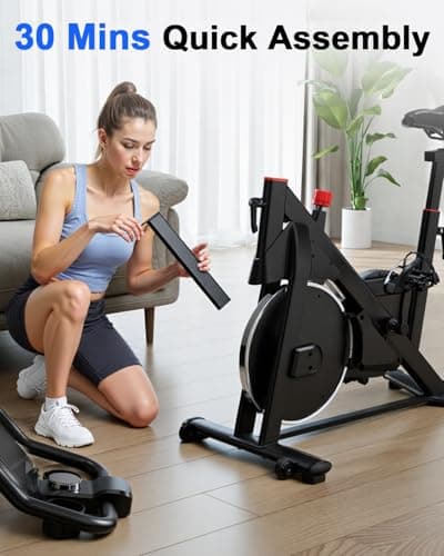 Superun Exercise Bike, Stationary Bikes for Home Gym with 32-Level Magnetic Resistance, 300LBS Capacity Indoor Cycling Bike with Comfortable Seat, LED Display 6