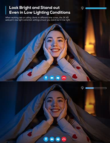 Webcam No Mic with Privacy Cover, USB Web Cam for Computer and Laptop Plug & Play, Web Camera Without Audio, 78° Wide-Angle,for Streaming and Conferencing (2K Webcam No Mic) 5