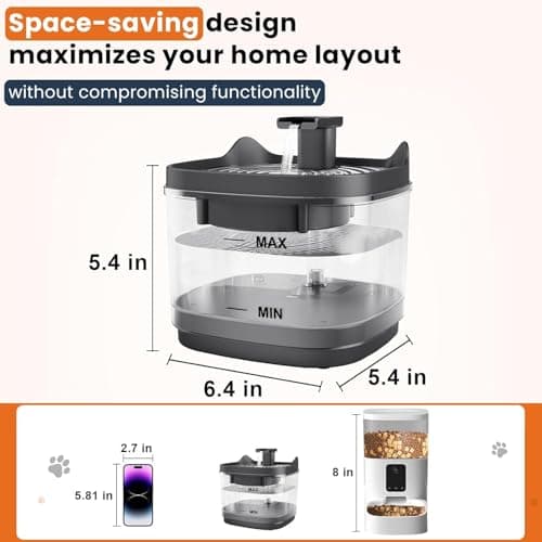 Cat Water Drinking Fountain 75oz - Ultra Quiet Pet Water Dispenser with Isolated Pump, 4-Stage Filtration (2 Filters), Flowing Water for Cats & Small Dogs, Fountain and Stream Modes 7