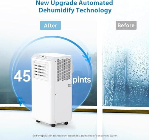 Portable AC Units for Rooms, 8,000 BTU Portable Air Conditioners Up to 350 Sq.Ft, 3-in-1 Indoor Air Conditioner with Dehumidifier, Cooling & Fan Mode, 24-Hour Timer, Sleep Mode, Remote Control, White 6