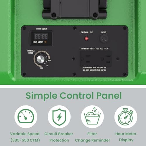 Waykar 550 CFM Air Scrubber for Commercial, Industrial, Home - Purifier, Negative Air Machine, HEPA Scrubber for Water Damage Restoration, with 3 Stage Filtration, MERV-10 Filter, HEPA/Carbon Filter 7