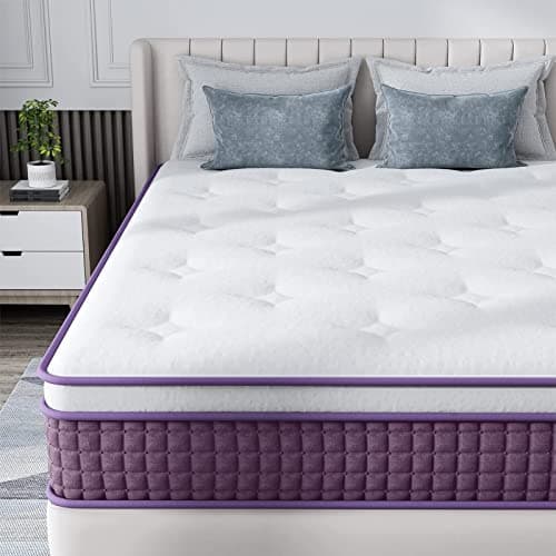 REGOSS Full Mattress, 10 Inch Hybrid Full Mattress, Full Size Mattress in a Box, Plush Foam Mattress with Individually Pocketed Coils, Motion Isolation for Pressure Relief, Medium Soft 8