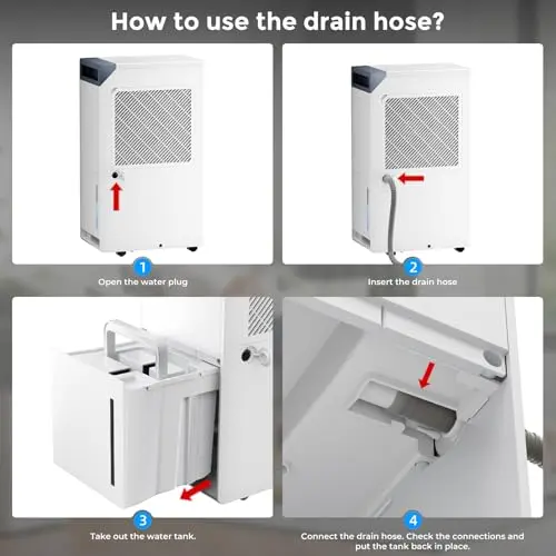 4500 Sq.Ft. Most Efficient Energy Star, Max 80 Pint/D (Standard 52Pint/D) Smart Compressor Dehumidifier with APP/WIFI, Intelligent Humidistat for Basement, Home, Bedroom, Bathroom, Garage(White) 9