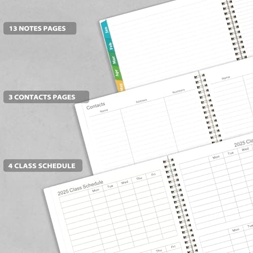 2025 Planner - Planner 2025, 2025 Daily Weekly and Monthly, 9" × 11", Large, 12 Monthly Tabs, JAN 2025 - DEC 2025, Twin-Wire Binding, Thick Paper, Waterproof Cover 6