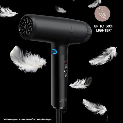 INFINITIPRO by CONAIR DigitalAIRE Hair Dryer | Frizz-Eliminating Hair Dryer with Diffuser | Hair Blow Dryer with Up to 5X More Speed for Higher Air Pressure & Drying Power | Black 5
