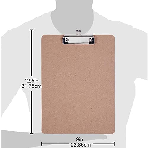 Clipboards Bulk, EZZGOL 36 Pack Letter Size Wood Clipboards, Low Profile Clip, Recycled Hardboard Clipboard with Hang for School Classroom Home 6