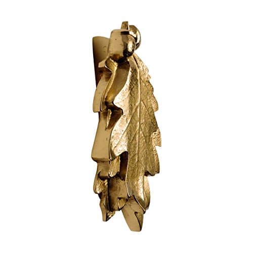 Renovators Supply Manufacturingᵀᴹ Heavy Oak Leaf Door Knocker – Solid Brass Construction, Polished Brass Finish, 6 Inch Long with Mounting Hardware 9