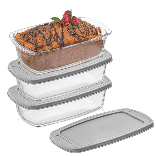 JoyJolt Glass Loaf Pan Set with Lid, Rectangular, 1.9 Quart, Deep, Meatloaf & Banana Bread Loaf Pans 8