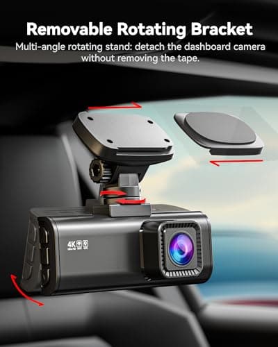 REDTIGER 4K Dash Cam Front and Rear, STARVIS 2 Sensor, 64GB Card Included, 4K/2.5K+1080P Dual Dash Camera for Cars Built-in WiFi GPS, 3.18 Inch IPS Screen, 170° Wide Angle, Parking Monitor (F7N Pro) 7