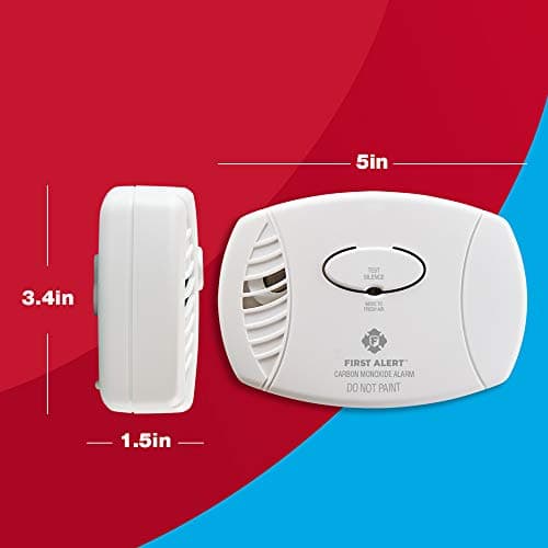 FIRST ALERT Carbon Monoxide Detector, No Outlet Required, Battery Operated, CO400, White, 2 Count (Pack of 1) 7