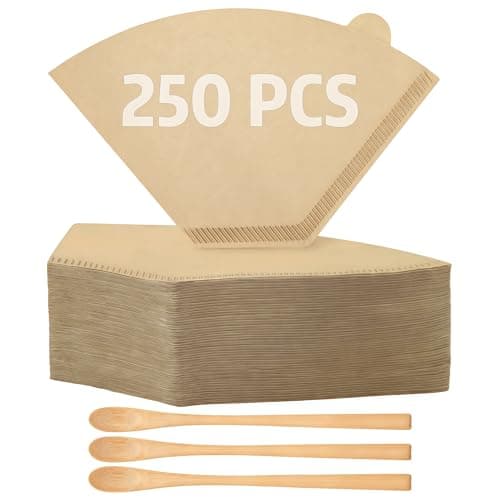 250 Count #2 Coffee Filter, Disposable Cone Coffee Filters For Pour Over and Drip Coffee Maker (2-6 cup)