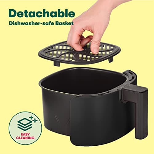 BELLA 2.9QT Manual Air Fryer, No Pre-Heat Needed, No-Oil Frying, Fast Healthy Evenly Cooked Meal Every Time, Removeable Dishwasher Safe Non Stick Pan and Crisping Tray for Easy Clean Up, Matte Black 6