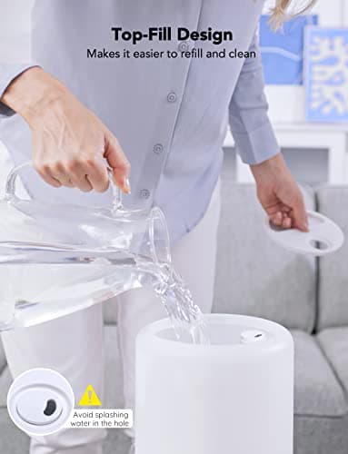 Govee Smart Humidifiers for Bedroom, Top Fill 3L Cool Mist Humidifier, 24 dB Super Quiet, Auto Mode, 30H Runtime, 360°Nozzle with Adjustable Mist Air Humidifier for Large Room, Baby Nursery and Plants 6