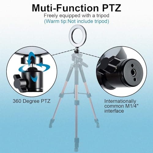 LED Ring Light 6" with Tripod Stand for Desk YouTube Video and Makeup, Mini Camera Light with Cell Phone Holder Desktop LED Lamp with 3 Light Modes & 11 Brightness Level (6 inch) 7