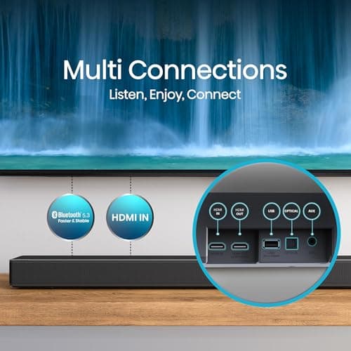 Hisense AX3125H 3.1.2Ch Sound Bar with Wireless Subwoofer, 440W, Dolby Atmos, Bluetooth 5.3, EzPlay, 4K HDMI Pass Through, Roku TV Ready, DTS:X, HDMI/AUX/ARC/Optical/USB, 7 EQ Modes 6