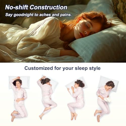 Favocama Bed Pillows Queen Size Set of 2 Hotel Collection Bed Pillow for Sleeping Queen Pillows 2 Pack for Back, Stomach or Side Sleepers Soft and Supportive Washable Pillows for Bedroom 6