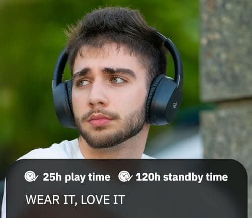 PODERIX Over-Ear Wireless Bluetooth Headphones, Lightweight 0.45 lb, Passive Noise Reduction, 25H Playtime, 120H Standby, Built-in Mic & FM Radio, Comfortable Design, USB-C Charging, Bluetooth 5.4 9