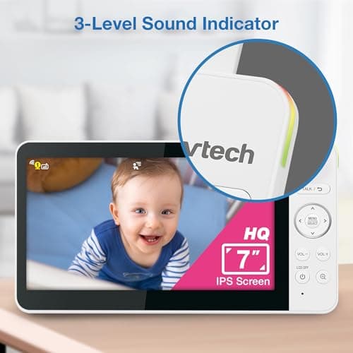 VTech Smart WiFi Baby Monitor with 2 Cameras, 1080p FHD Video, Free App with Motion Videos, Sound/Motion Alerts, 7" IPS Split‑Screen Display, Pan‑Tilt‑Zoom, Dual‑Room Monitoring – Smart HQ Max Twin 14