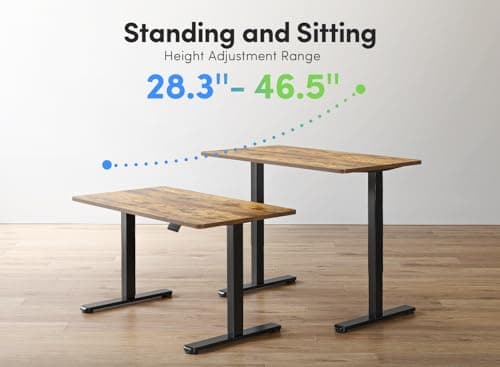 FEZIBO Electric Standing Desk, 48 x 24 Inches Height Adjustable Stand up Desk, Sit Stand Home Office Desk, Computer Desk, Vintage Brown 8