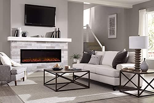 Touchstone Sideline Elite Smart 60” WiFi-Enabled Electric Fireplace - in-Wall Recessed - 60 Color Combinations - 1,500W Heater - Black - Log, Crystals & Driftwood - 80037 5
