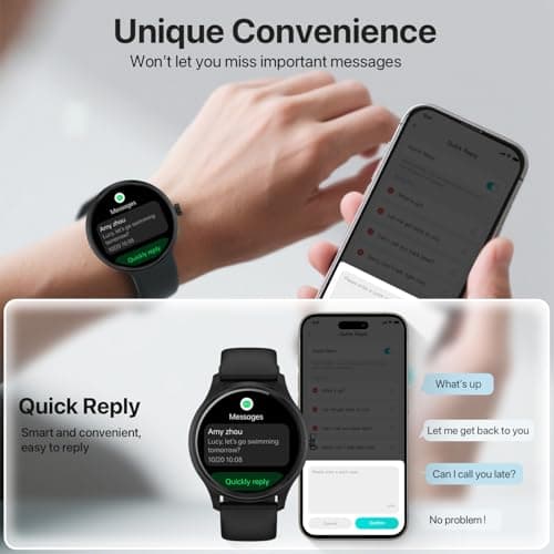 DIVElink Smart Watch, HD Smartwatch for Men Women (Answer/Make Calls), Fitness Watch with 100+ Sport Modes, IP68 Waterproof/Heart Rate/Sleep Monitor, Activity Trackers for iOS/Android 8