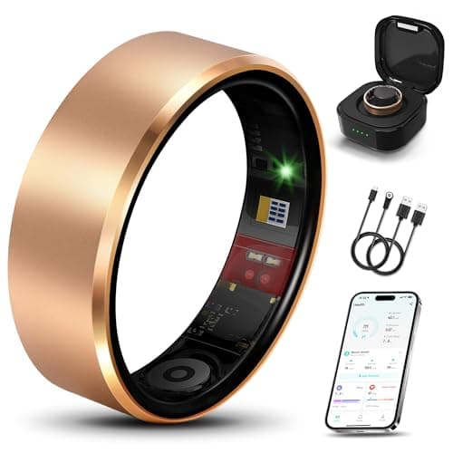 Milavan Smart Health Ring 2.0 for Women Men, Slim Scratch & Fingerprint Resistant Design,Efficient Chip Fitness Tracker, Monitors Heart, Blood Oxygen & Pressure, Sleep, Steps, Waterproof, Coral 8