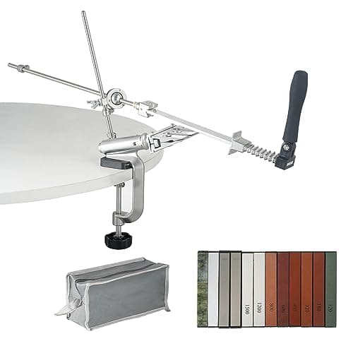 VEVOR Knife Sharpener Kit, 360° Rotation Flip Fixed Angle Knife Sharpening System with 12 Whetstones 120-10000 Grit, Professional Kitchen Chef Knife Sharpening Kit for All Knives and Scissors 9