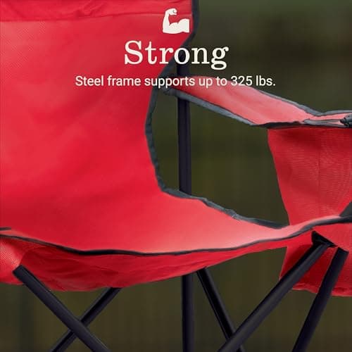 Coleman Portable Camping Chair with 4-Can Cooler, Cushioned Seat & Back with Side Pockets & Cup Holder, Carry Bag Included, Great for Camping, Tailgating, Firepits, Patio, & More 5