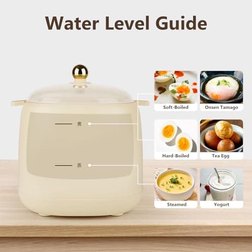 Rapid Egg Cooker, 6 in 1 Egg Cooker for Hard Boiled Eggs, Soft Boiled, Egg Custard, Electric Egg Boiler with Auto Shut Off and Beep Alarm, Smart Egg Maker for Home, Kitchen, Dorm, No BPA 6