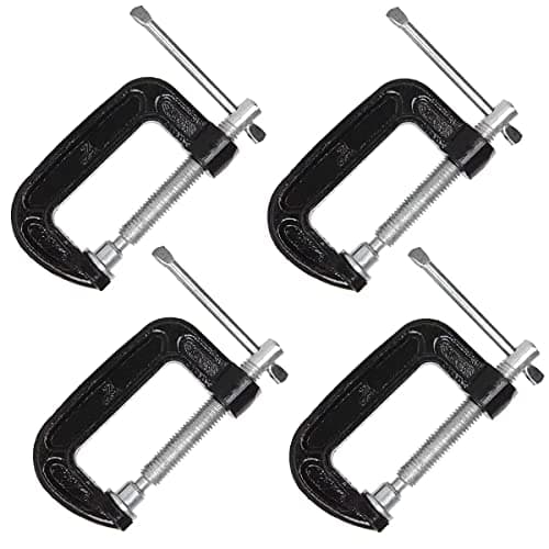 2 Inch C-Clamp Set, Heavy Duty Steel C Clamp Industrial Strength C Clamps for Woodworking, Welding, and Building (4Pcs)